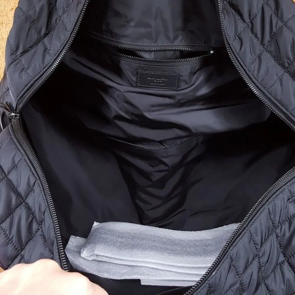SAINT LAUREN Mens Black Nuxx Quilted Duffle Bag Shoulder Strap $2490
